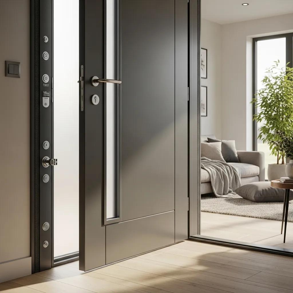 Energy-efficient exterior door that reduces heat loss and improves comfort