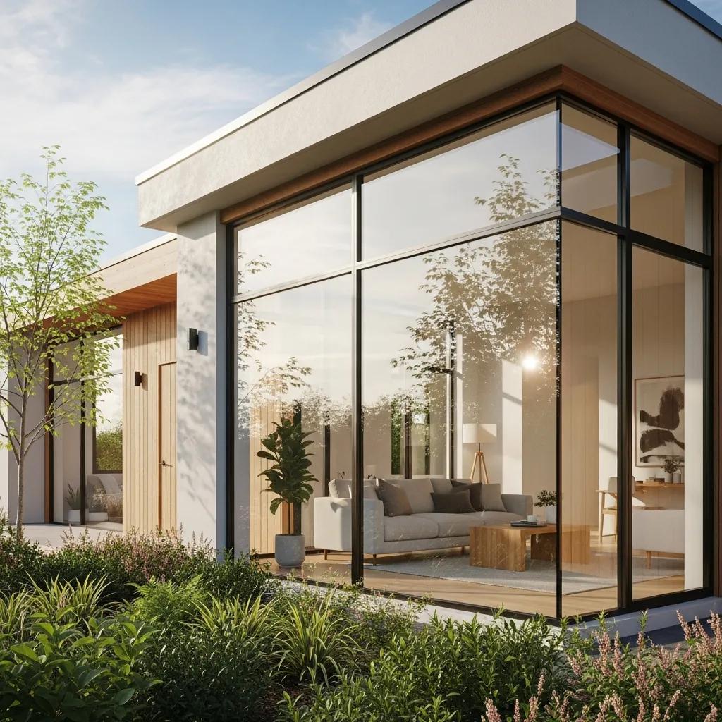 Modern home with energy-efficient windows showcasing design and natural light