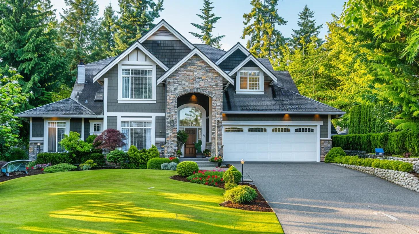 Beautiful well-maintained home exterior with quality windows and doors showcasing long-term warranty protection results, pristine condition after years, professional landscaping, natural sunlight, professional satisfied customer photography concept, warranty peace of mind visualization, quality investment protected, inviting well-cared-for property, no text, no people whatsoever