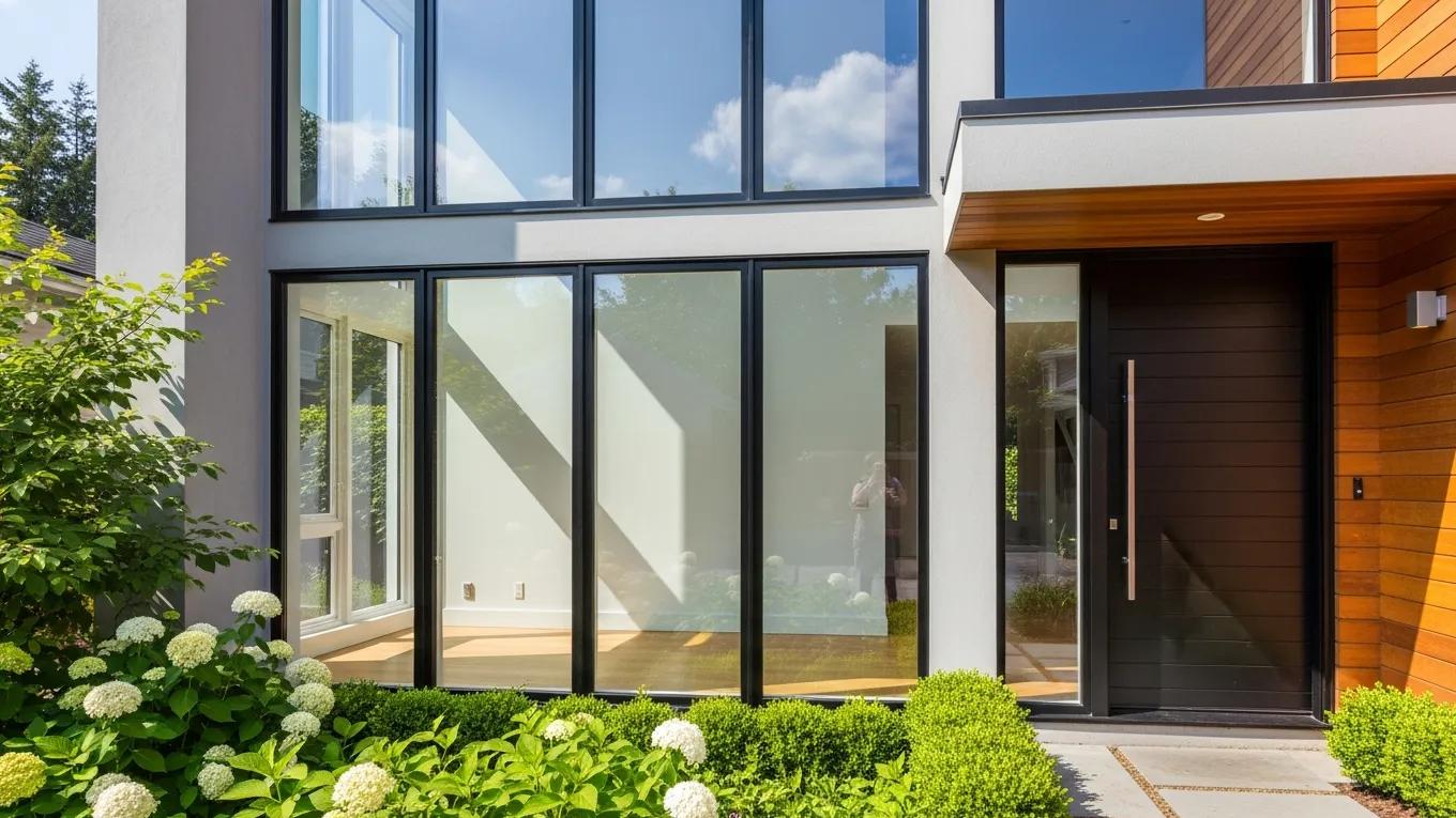 Modern home with newly installed energy-efficient windows and doors